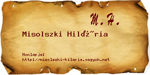 Misolszki Hilária névjegykártya